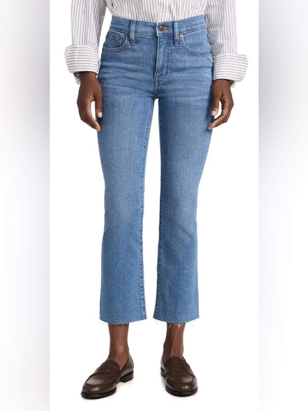 Madewell mid-rise kicked out blue jeans 27